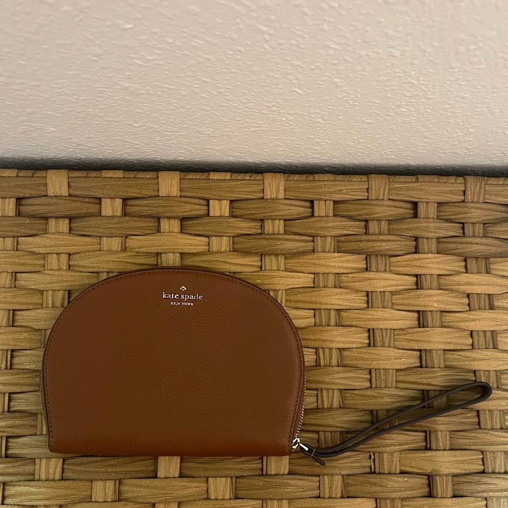 Kate Spade Jackson Brown Leather Wristlet